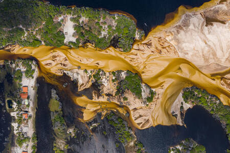 Aerial view of Lençóis Maranhenses