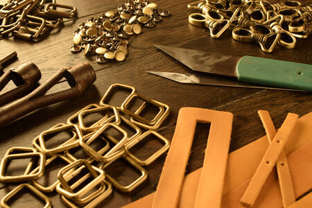 Tools and fittings on the table