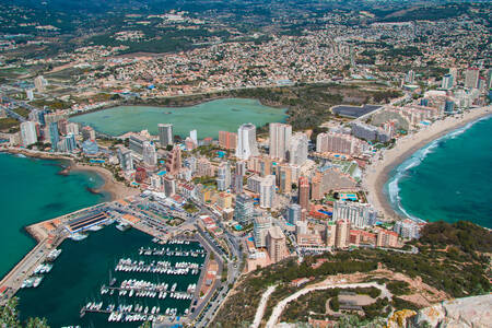 View from above of the city of Calpe