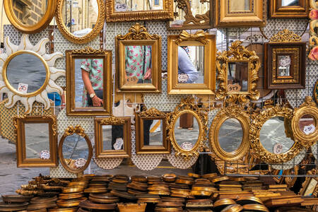 Mirrors at a flea market