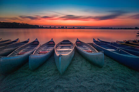 Wooden boats on the beach