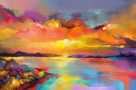 Absztrakt tengeri tájkép