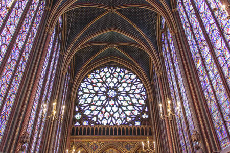Fragment de vitraliu în capela Sainte-Chapelle