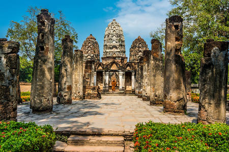 Temple of Wat Si-Sawai in the city of Sukhothai