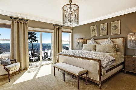Sypialnia z oknami panoramicznymi