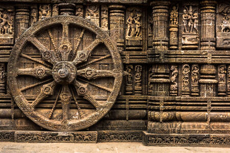 Каменное колесо в храме Солнца Конарк