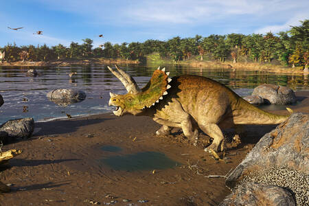 Triceratops uz rijeku