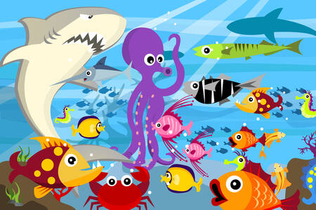Habitantes subaquáticos coloridos