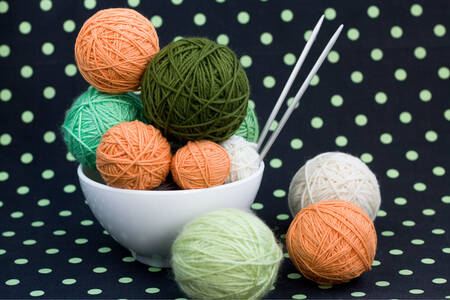 Yarn for knitting on a dark background