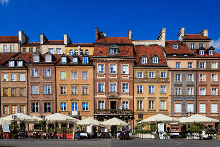 Facades of buildings in Warsaw