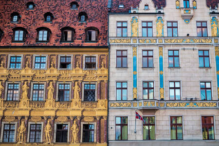 Historical facades in Wroclaw
