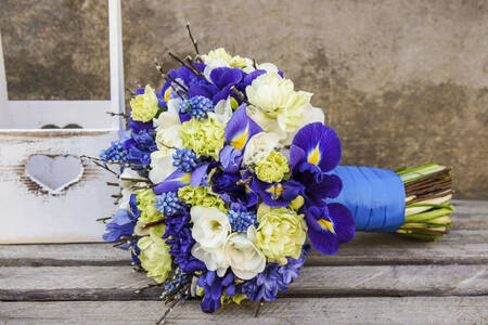 Wedding bouquet with irises