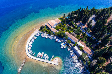 Harbor on the island of Corfu