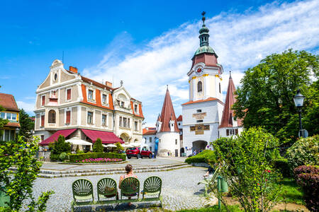 Platz in Krems, Österreich