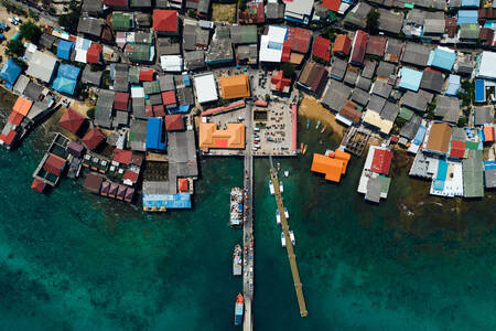 Top view of a Japanese village