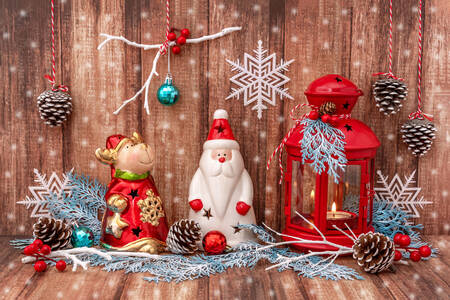 Christmas lantern and toys