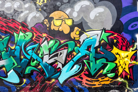 Graffiti cerah abstrak