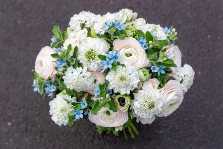 Wedding bouquet of ranunculus