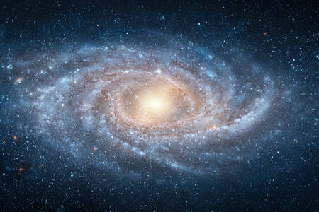 Spirální galaxie a hvězdy