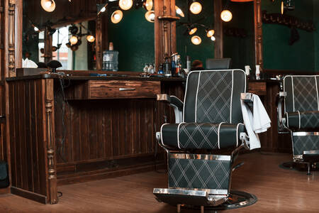 Retro interior of a hair salon