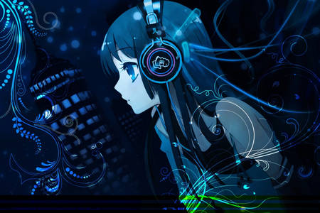 Κορίτσι Anime με ακουστικά