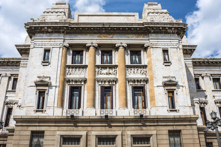 The façade of the Legislative Palace in Montevideo