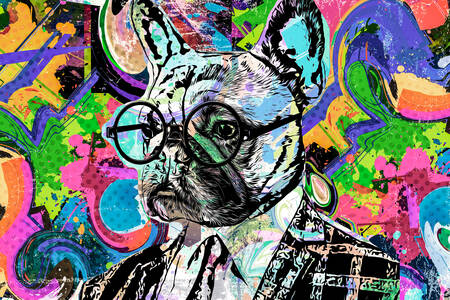 Retrato de um buldogue inglês