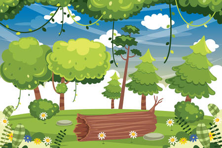 Una radura verde nella foresta