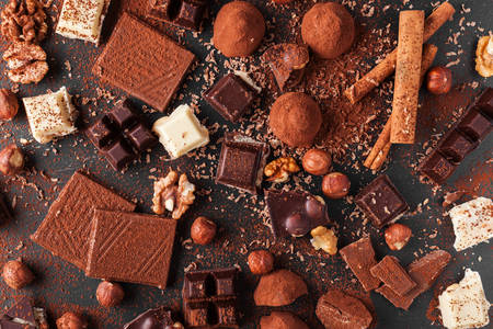 Variedade de chocolates