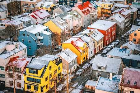 Maisons colorées à Reykjavik