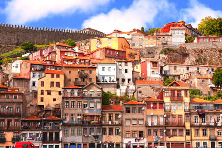 Facades of houses in Ribeira