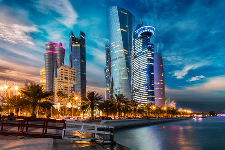 Doha'nın merkezindeki gökdelenler