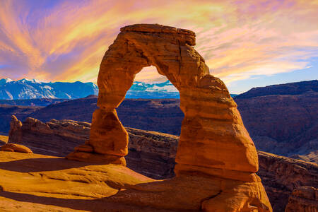 Arc délicat dans le parc national des Arches
