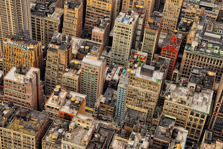 Top view of the skyscrapers of Manhattan