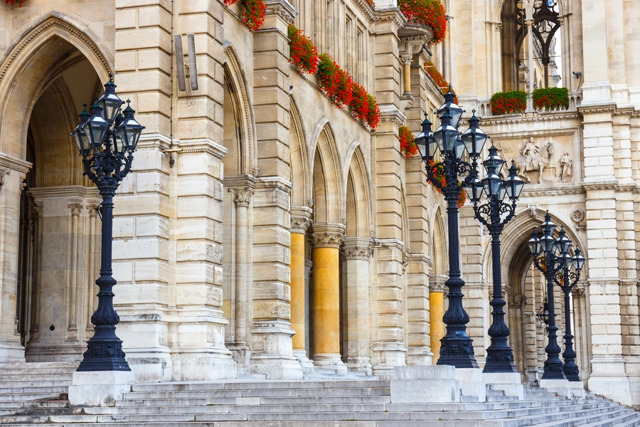 Facade of the city hall in Vienna