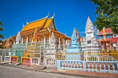 Templu budist în Phnom Penh, Cambodgia
