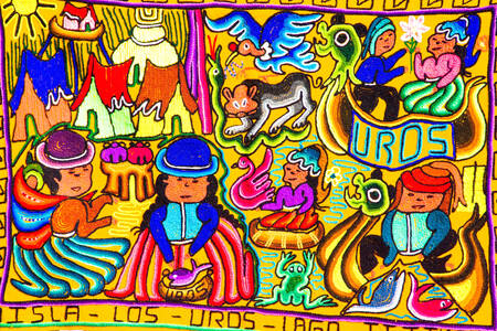 Traditional embroidery of the inhabitants of Uros