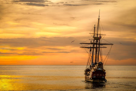 Sailboat at sunset