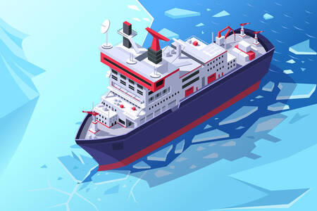 Icebreaker at sea