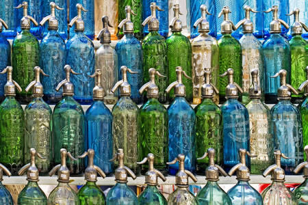 Old siphons at a flea market