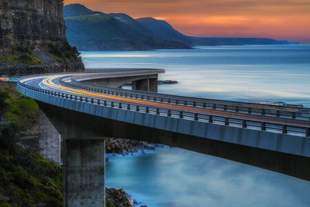Sonnenuntergang über der Sea Cliff Bridge