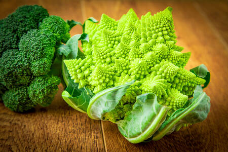 Romanesco and broccoli