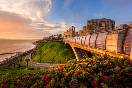 Coucher de soleil à Lima