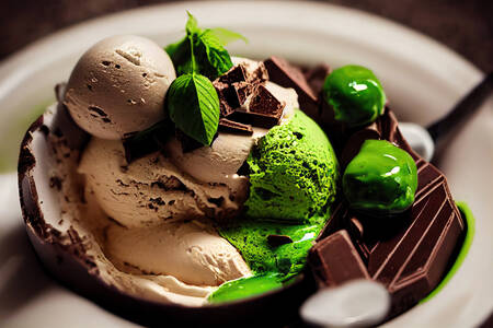 Chocolate and mint ice cream