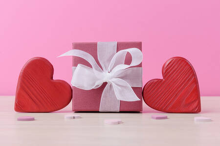 Gift and hearts