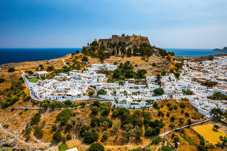 Akropole Lindos na ostrově Rhodos