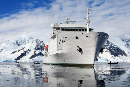 Cruise ship in Antarctica