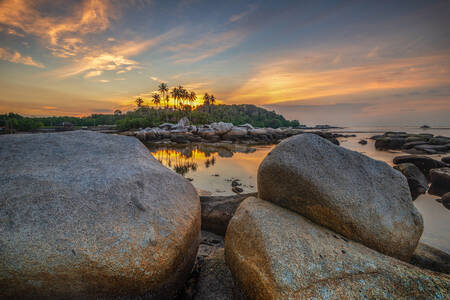 Solnedgang på Bintan-øya