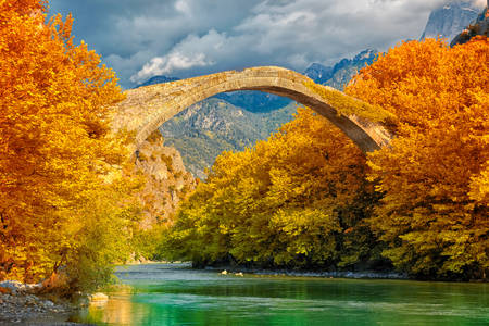 Old bridge in Konitsa over the Aoos river