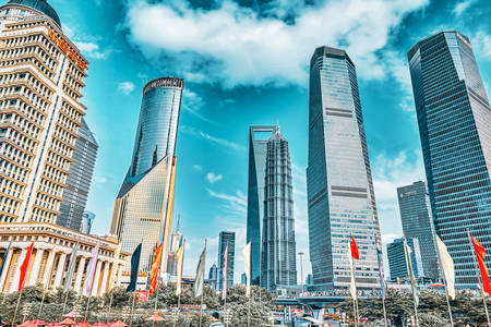 Shanghai felhőkarcolók